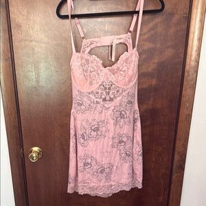 Victoria's Secret Pink Lace Chemise with Spaghetti Straps